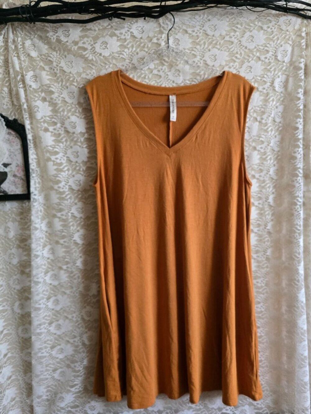 Mustard Yellow - Golden Yellow - Sunflower - Sleeveless Leggings Material Dress